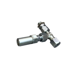 SKF Pressure relief valve 161-210-041 - Tube diameter: 8 mm - Opening pressure: 120 bar - With T-fitting