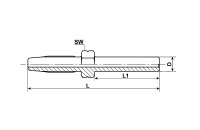 100-051-VA - Hose studs straight - Ø 6x30 mm (L) - Stainless steel V4A 1.4401 - without notch