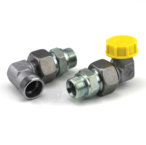 100-203-5 - Filling connections for grease filing pumps 90° - M26 female - 99 mm - Steel - for grease filling pumps without stub