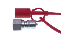 100-206 - Coupling male - 1/4" BSP female - max. 340 bar - 36 mm - Steel - Plastic protection cap