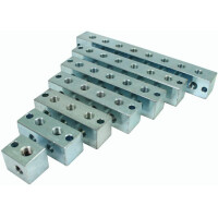 100-212 - Greasing block - 2 connections - M10x1 thread - 60 mm - T-drilling - Steel