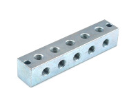 100-215 - Greasing block - 5 connections - M10x1 thread - 128 mm - T-drilling - Steel
