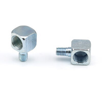 100-721 - Elbow connector 90° - M8 x 1 female - M6 x 1 keg, male - 23 mm - Steel, galvanized
