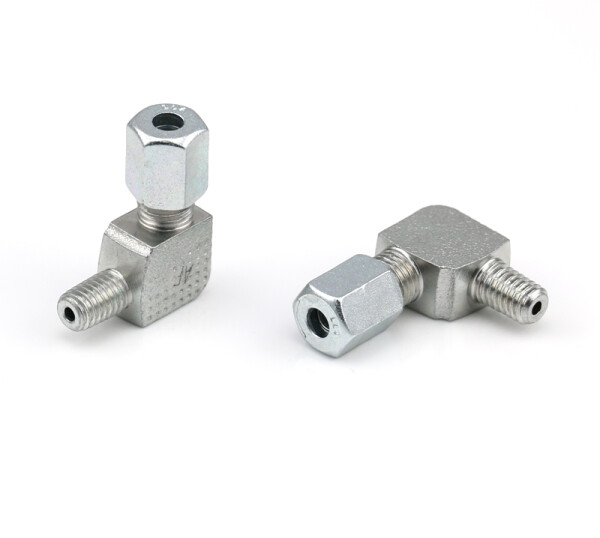 104-101 - Elbow screw fitting 90° - M6 x 1 keg - Ø 4 mm - Steel, galvanized