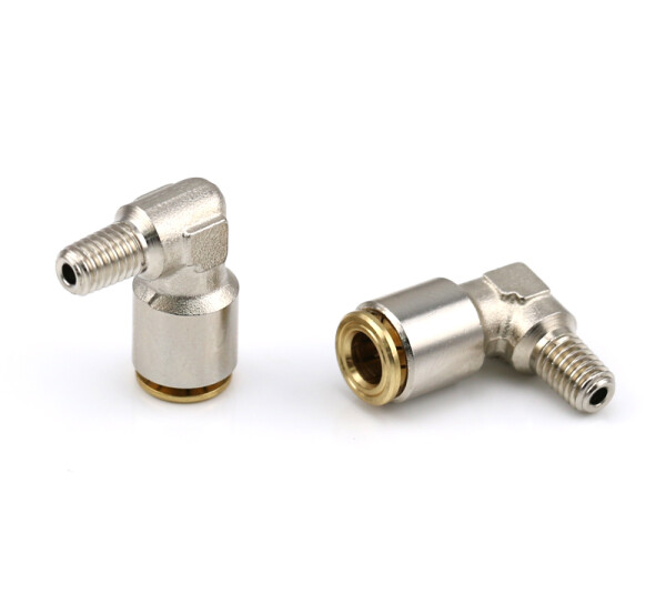 104-152 - Elbow screw-in connector - M8 x 1 keg - Ø 4 mm - push-in - Brass