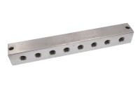 5029-218 - Greasing block - 8 connections - M10x1 thread - 194 mm - Stainless steel V4A 1.4401