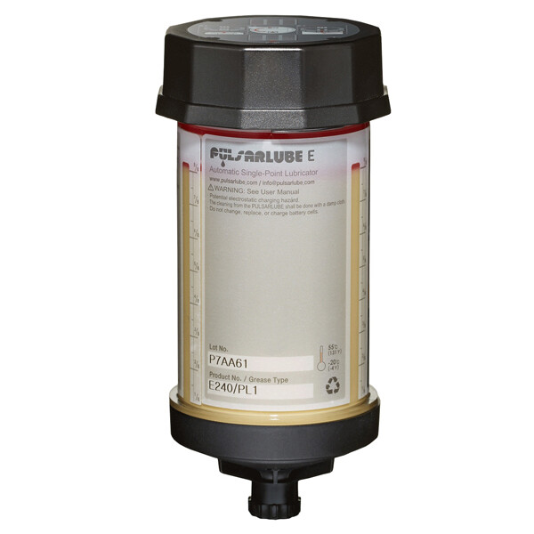 10 x Lubricator Pulsarlube E - 240 ml - filled with NLGI 1 High performance grease MoS2 - Powerful under vibration and shock loads, resistant at extreme applications
