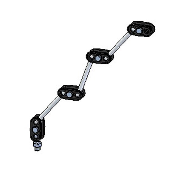 Articulated arm bracket F13 - Thread M8 - 4 Articulated arm clamps - Arm made of Steel