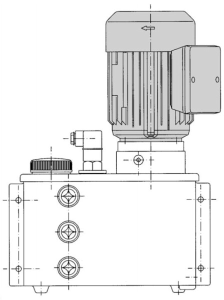 Bijur Delimon ADM12A05A02 - Gear Pump AD-M - 230V - max. 30 bar - 1,2 l/min - 4 L reservoir - 250V float switch