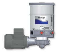 Delimon ALM01A01AC05 - Pump Autolub-M - 230/400V - max. 250 bar - 8 L Reservoir - 1 x 0,1 ccm Pump element - Drive position right-sided - Pressure limiting