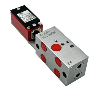 Bijur Delimon PE404A0202 - Distributor E4 - 4 Outlets - max. 160 bar - 0,4 ccm/stroke - 4 x connection fittings G 1/4