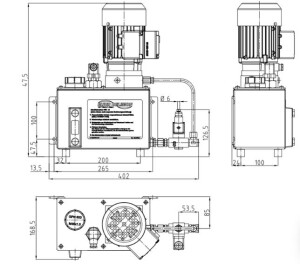 Bijur Delimon WSE01A0123A01 - Chain lubrication unit WS-E - 230V - 3/2-directional valve 230V - 4 l Reservoir - 12-48V Float switch