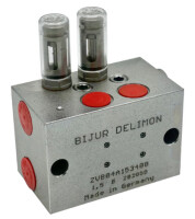 Bijur Delimon ZVB03A053400 - Dual-line distributor ZV-B - 3 outlets - Steel - dosage 0,5ccm - Adjustment device with motion indicator