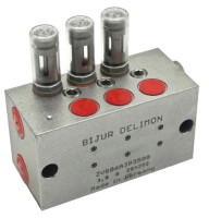 Bijur Delimon ZVB05A053500 - Dual-line distributor ZV-B - 5 outlets - Steel - dosage 0,5ccm - Adjustment device with motion indicator