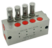 Bijur Delimon ZVB08A053200 - Dual-line distributor ZV-B - 8 outlets - Steel - dosage 0,5ccm - Adjustment device with motion indicator