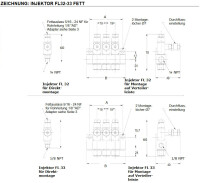 Bijur Delimon 271631 - Distributor FL 32 - 1/4" NPT - 1 Outlet - max. 230 bar - Steel galvanized