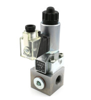 Bijur Delimon 2/2 way solenoid valve - 24VDC - with Connection block G1/2 - Plug with LED