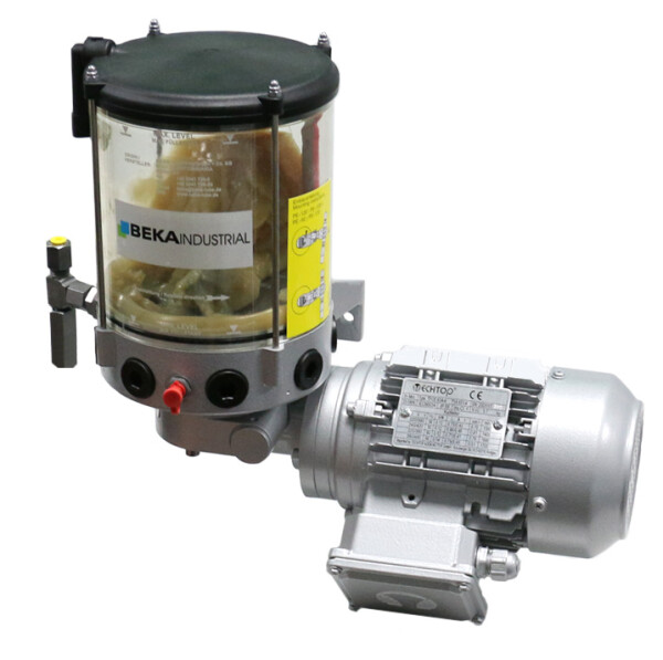 2013N3003D1000-V - BEKA MAX - Grease lubrication Pump - 220/380 V - Electric motor - 2,5 / 4,0 / 8,0 kg Plastic Reservoir - PE 120 - Fill level monitoring