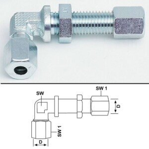 410-409 - Vogel / SKF Elbow Bulkheads - for tube Ø 10 mm (d) - Steel galvanized