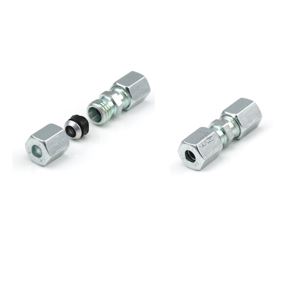 474-508-081 - Vogel / SKF Straight connector with EO2-union nut - for tube Ø 8 mm (d) - 8 mm (d1) - Steel galvanized