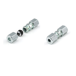474-512-121 - Vogel / SKF Straight connector with EO2-union nut - for tube Ø 12 mm (d) - 12 mm (d1) - Steel galvanized