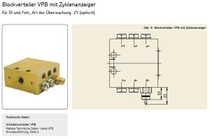 VPBM-9-ZY - Vogel / SKF Block distributors VPBM-9-ZY - Connection: M10x1 - With cycle indicator