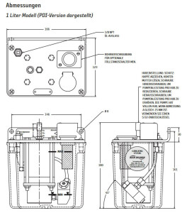 Delimon AIR1ABH-V - Pneumatic Pump AIRMATIC - 1 Liter - SLR - 21 bar - 24V Mangnetventil