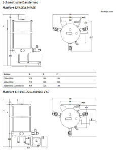 Bijur Delimon MULTI8BB-V - Pump MULTIPORT - 8,0 Liter Reservoir - For Grease - With level switch