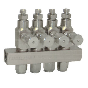 Bijur Delimon 271642-V - Distributor FL 33 - 2-4 Outlets - max. 230 bar - Steel galvanized