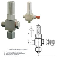 SKF Pressure relief valve 161-210-020 - Tube diameter: 6 mm - Opening pressure: 300 bar - With lubricating nipple and quick connector