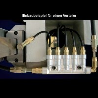 351-100-60000-00 - Vogel / SKF MonoFlex Pre-lubrication distributor 351 - For fluid grease - Outlet: 1 - 0,30 cm³ - Aluminium - Elastomer: NBR - Sealing: CU-Ring - 45 bar