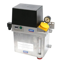 Vogel / SKF single line pump MKU1-13AA12000 - Oil - 115 Volt - 3 Liter - 0,1 l/min - no control, with terminal strip - Without fill-level switch - With pressure switch - With pressure gauge - 1 Circular plug M12x1 - 1 Rectangular plug
