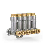 375-200-33333-ZZ-V - Vogel / SKF MonoFlex Relubrication distributor 375 - For Oil - Outlets: 5 - 0,10-1,50 cm³ - Solderless pipe fitting