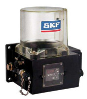 Vogel / SKF Single line Pump KFBS1-W - 12 Volt - 1 Liter - With control unit - With level switch - With Round plug AMP - 7-pole