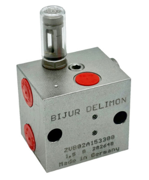 Bijur Delimon ZVB01A053300-V - Dual-line distributor ZV-B - 1-8 outlets - Steel - dosage 0,5ccm - Adjustment device with motion indicator