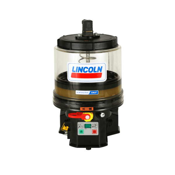 644-41037-1 - Lincoln Progressiv pump P223-4XLBO-1K6-24-2A5.14-MF01 - 24V DC - 2,80 ccm/Min. (Piston-Ø: 6 mm) - 350 bar - Reservoir: 4 Liter (Cover, Fill level monitoring) - Thread: G1/4