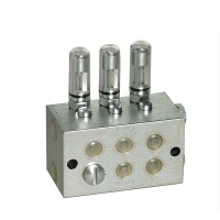 620-27424-1 - Lincoln Lubricant distributor VSKV 6-KR - 0 up to 1,5 cm³ per Zyklus - max. + 80°C - 400 bar - Outlets: 6 - Inlet: G1/4 - Outlet: G1/4 - Material: galvanized Steel - with Display pen
