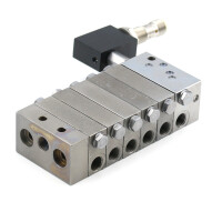 4010 6/11-NS-EE - BEKA MAX - progressive distributors MX-F-NS-EE - 6/11 - 6 Segments - 11 Outlets - Proximity switch end element