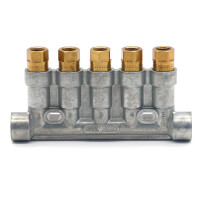 345-500-33333-ZZ - Vogel / SKF MonoFlex Pre-lubrication distributor 345 - Solderless pipe fitting - fluid grease - 5 Outlets - 5 x 0,06 cm³ - for solderless pipe fitting